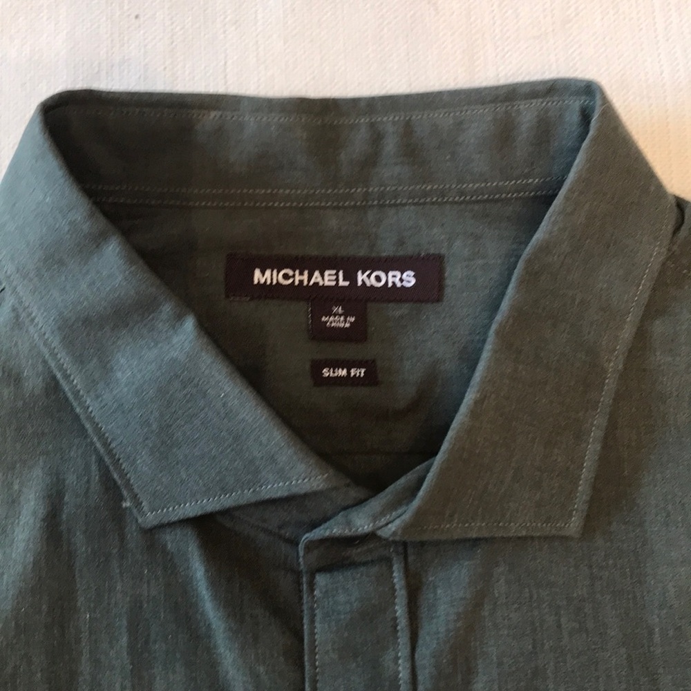 Michael Kors green button down